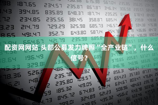 配资网网站 头部公募发力牌照“全产业链”，什么信号？